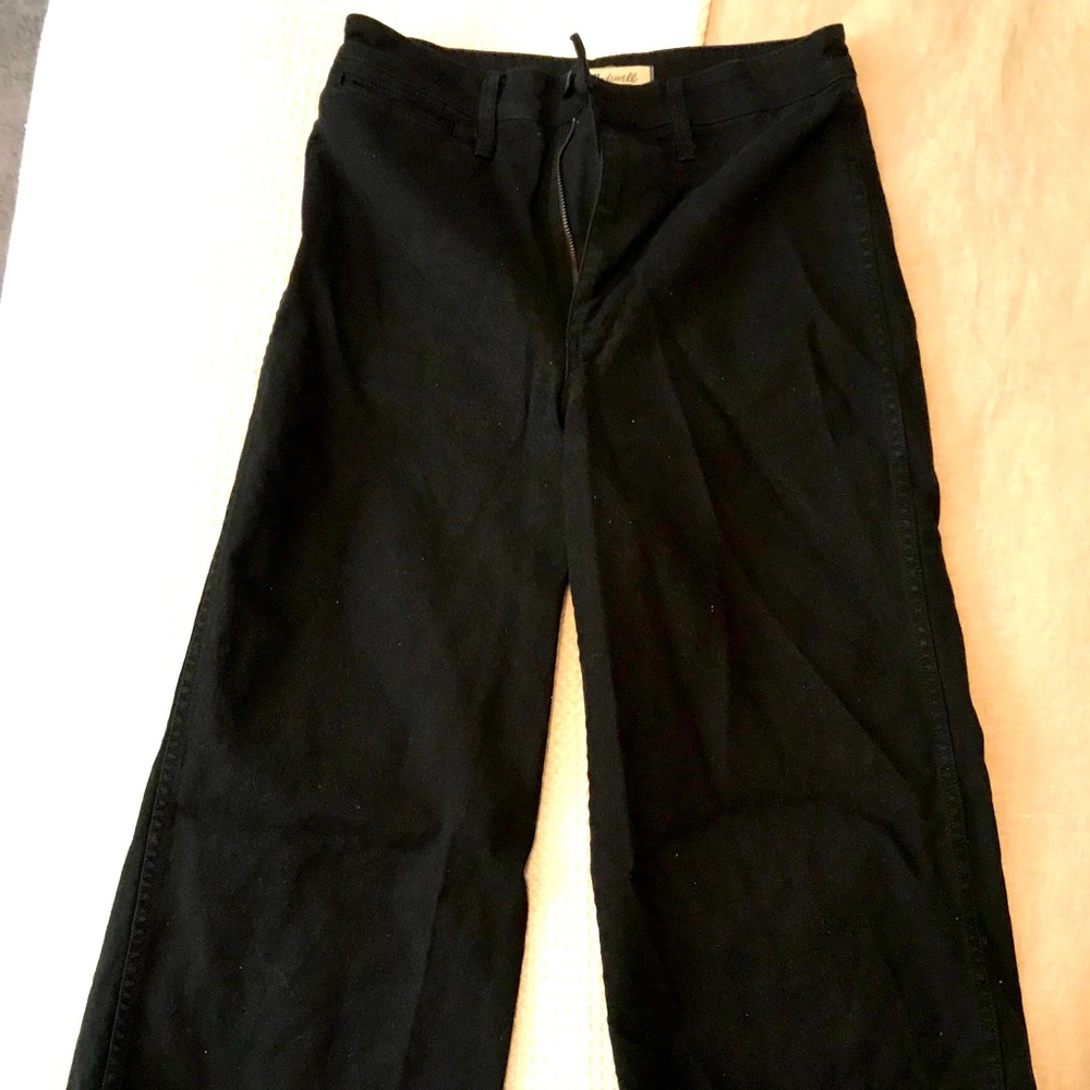 Madewell Emmett wide leg crop pants black